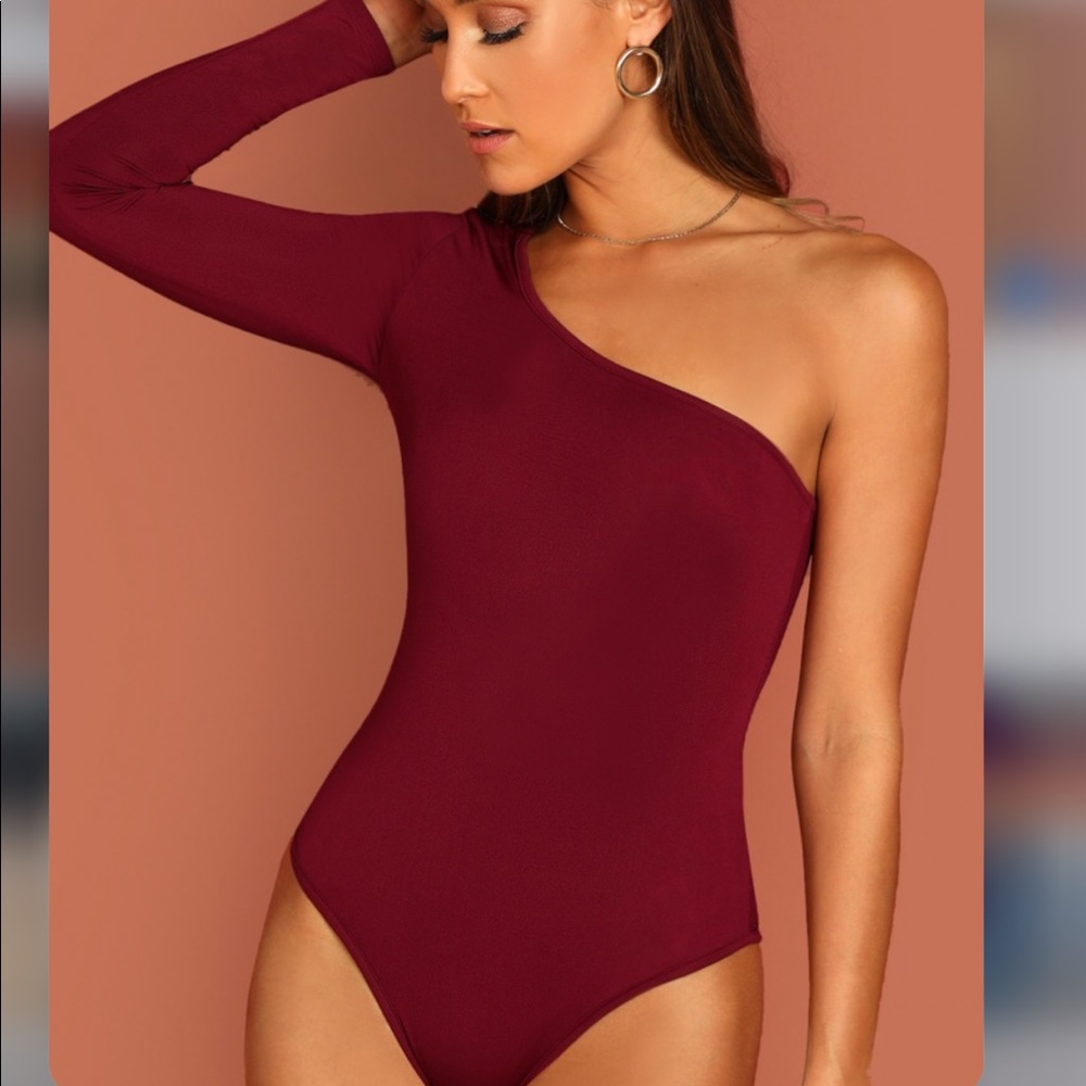 SHEIN One Shoulder Form Fitting Bodysuit